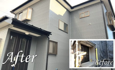 坂戸市石井 T様邸 屋,外壁塗装,コーキング打替え,棟板金ビス増し打ち工事